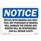 Signmission OSHA Notice, 5" Height, Refuel With Marina Gas Only Fuel Not Purchased Sign, 7" X 5", Landscape OS-NS-D-57-L-18017 - alternate 1